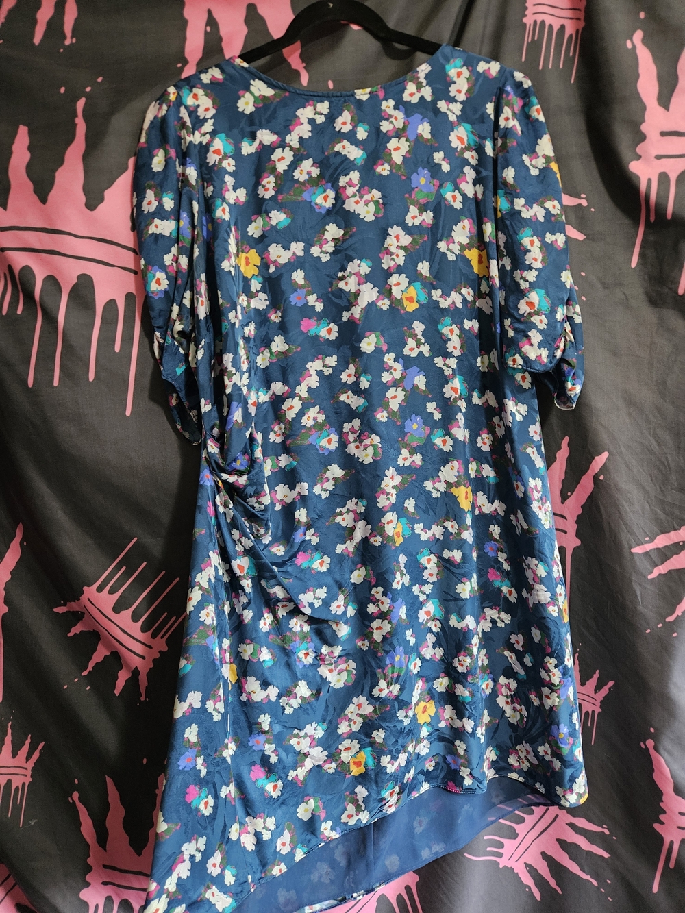 Tanya Taylor Silk Navy Floral Shift Dress - Picture 4 of 13